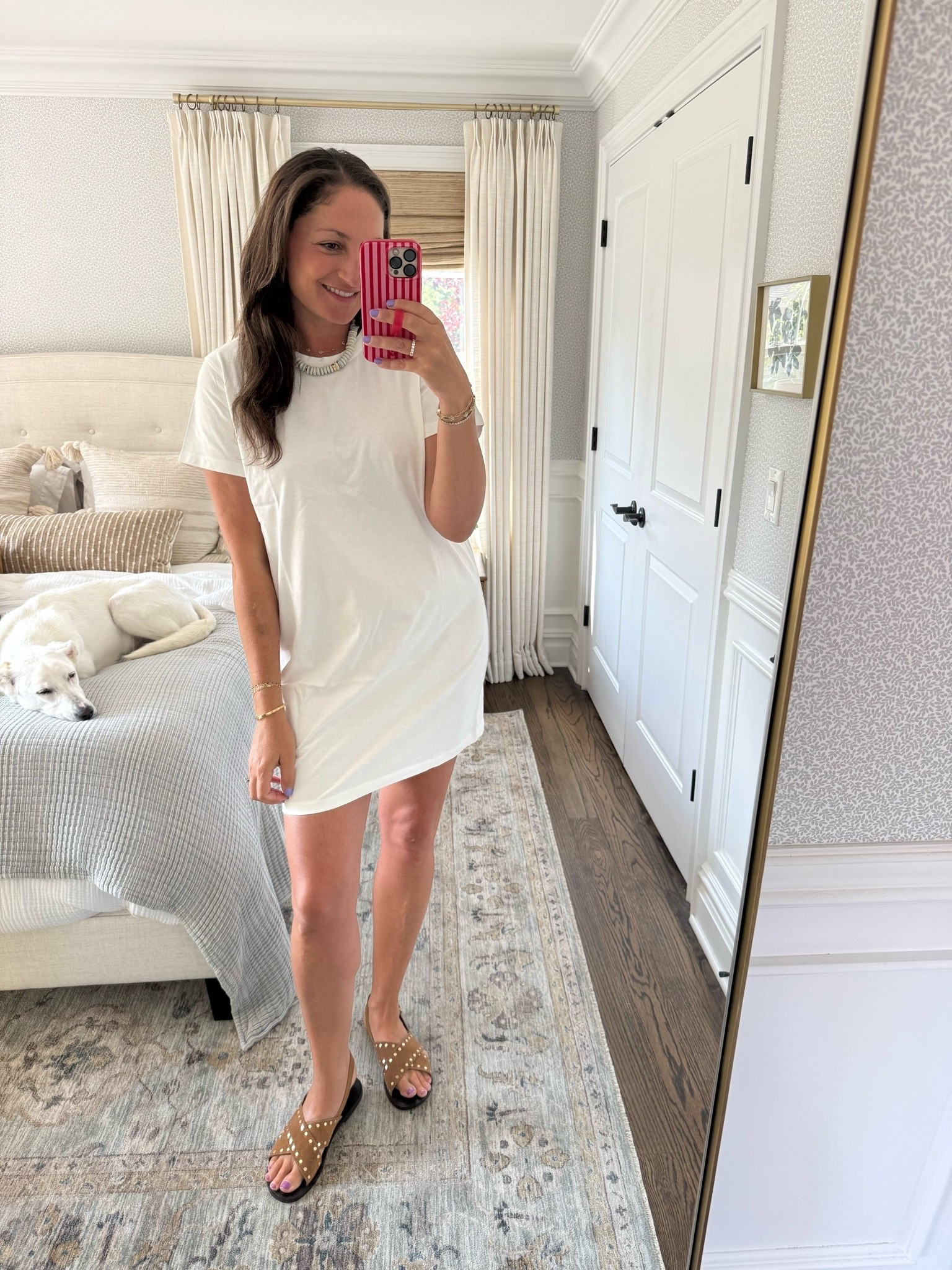 I’ve found the most perfect -shirt dress! Comes in the cutest olive green and white stripe or solid white, runs true to size (I’m wearing a medium) and is something you can dress up or down and wear a million ways. Totally work appropriate too!!

Summer outfits, date night, throw and go dress, Tuckernuck

#LTKootd #LTKdayinmylife #LTKSeasonal