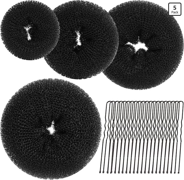 Teenitor Hair Donut, Hair Bun Maker, Black（Extra-large, Large, Medium and Small） | Amazon (US)