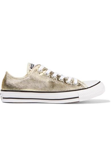 Chuck Taylor All Star metallic coated-canvas sneakers | NET-A-PORTER (US)