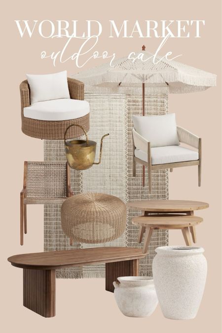 World Market outdoor sale 20-30% off outdoor furniture and decor. #worldmarket #outdoorfurniture #outdoorrug @worldmarket