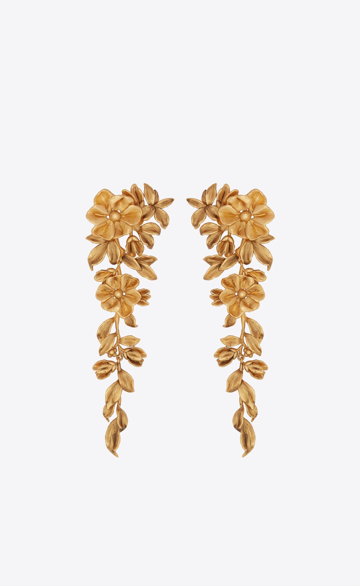 cascading flower earrings in metal | Saint Laurent Inc. (Global)