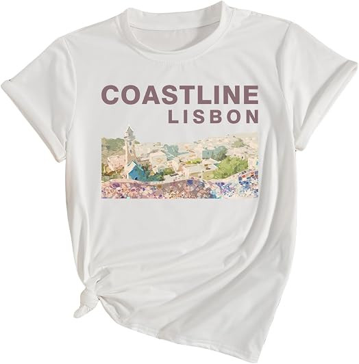 SweatyRocks Women's Paris Letter Graphic Tees Short Sleeve Casual T Shirt | Amazon (US)