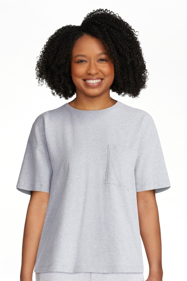 Joyspun Women\u2019s Cotton-Blend Sleep Lounge Top with Short Sleeves, Sizes S-3X | Walmart (US)