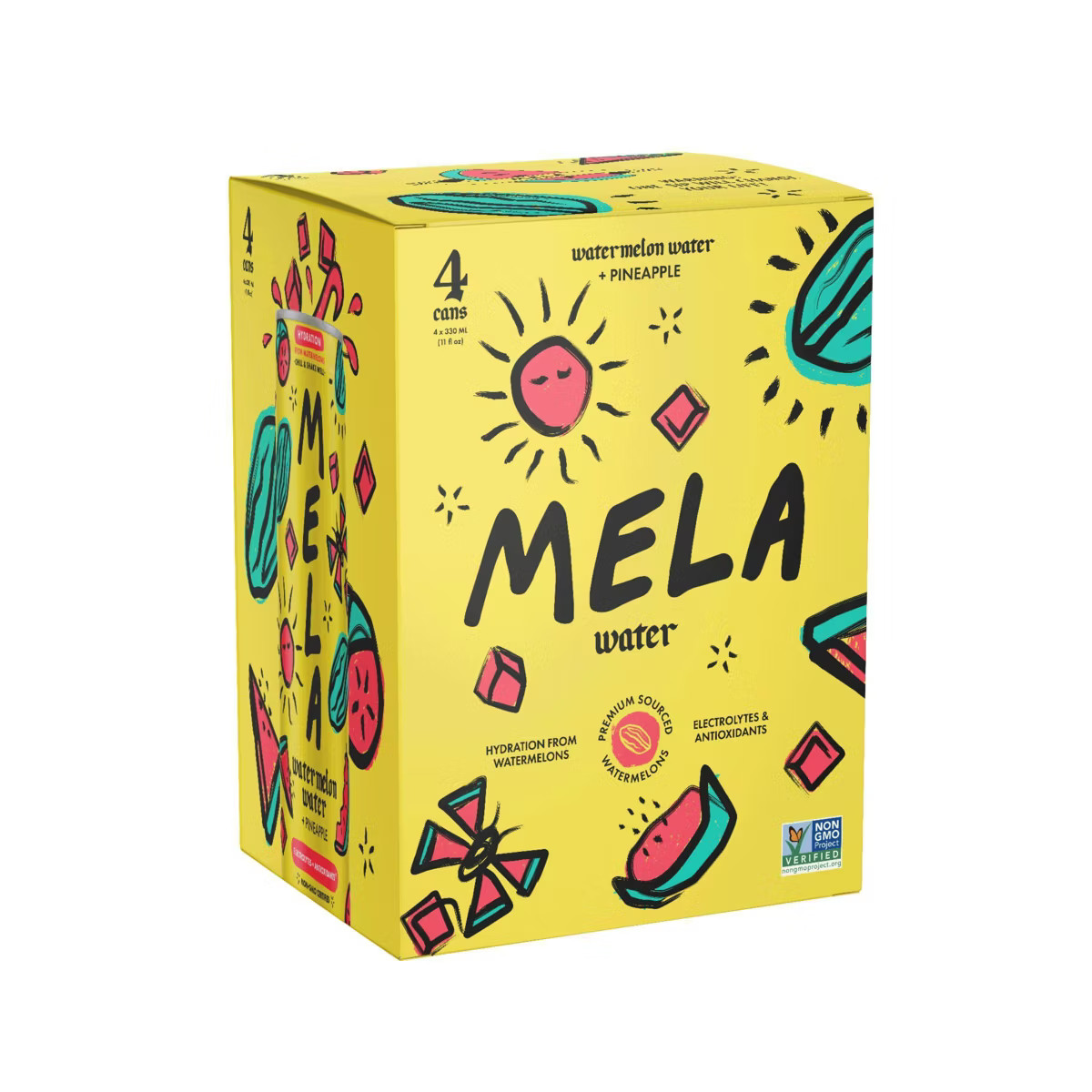 Mela Watermelon Water +Pineapple - 4pk/11.15 fl oz Cans | Target
