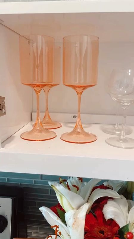 Anthropologie Morgan Glassware ✨ My mom gifted me the wine glasses and coupe glasses in Blush for my birthday! These are showing up more peach on camera, they’re a true blush in person  Such a great gift!! 

#LTKhome #LTKHoliday #LTKGiftGuide