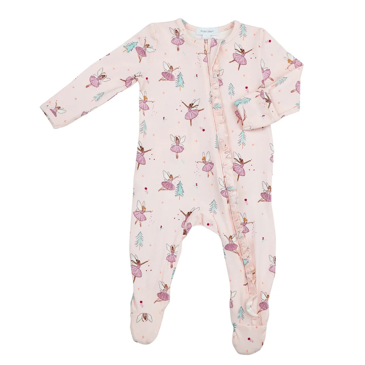 Ruffle Zipper Footie, Sugarplum Fairies | SpearmintLOVE