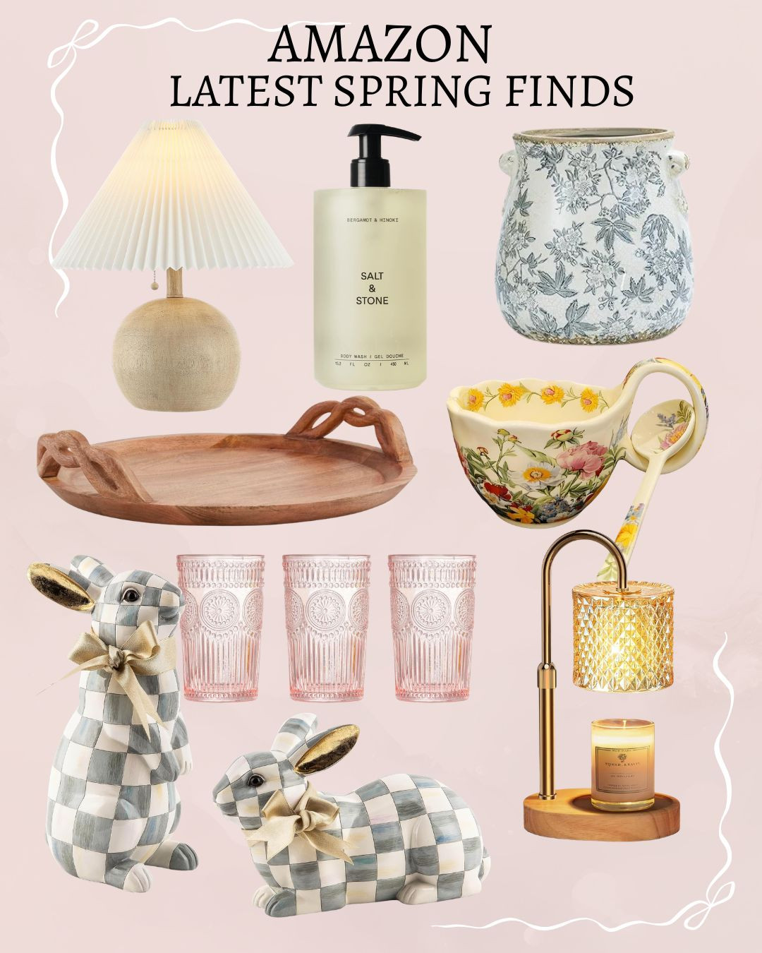 My latest SPRING finds! The Mud Pie Tray is beautiful and of course I love the MacKenzie Childs bunnies! 

 #LTKSpringSale #LTKSeasonal #LTKHome