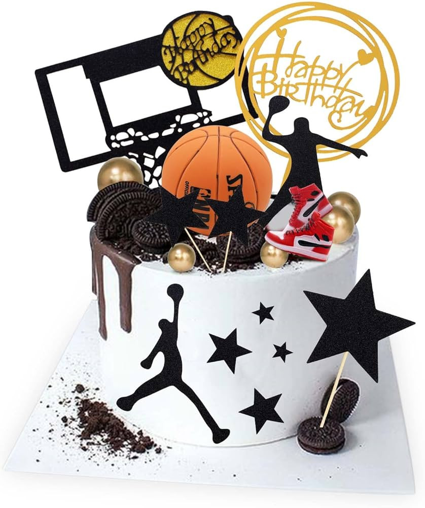 Lukinuo Basketball Cake Toppers 17pcs Basketball Theme Cake Decoration For Boys Men Basketball Bi... | Amazon (US)