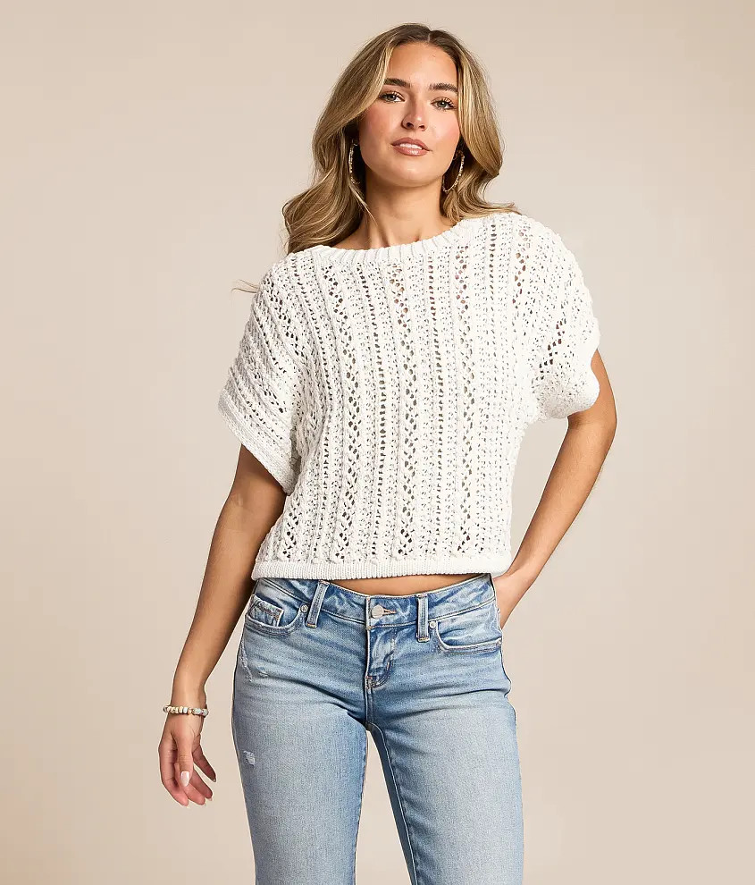 Ballast Crochet Cropped Sweater | Buckle