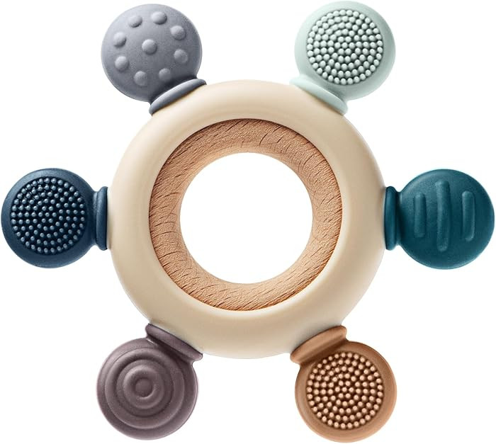 Baby Teething Toys for 0-6 6-12 Months, BPA Free Teether Sensory Toys for Babies 0 3 6 9 12 18 Mo... | Amazon (US)