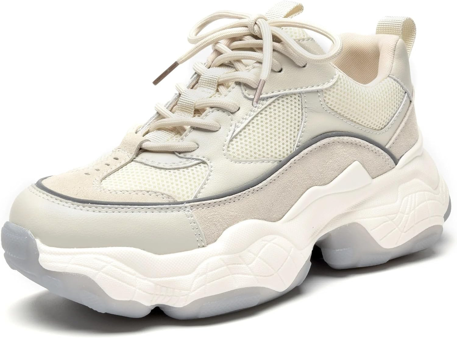 BEAU TODAY Chunky Sneakers for Women, Womens Fashion Sneakers, Lace Up Platform Comfortable Dad S... | Amazon (US)