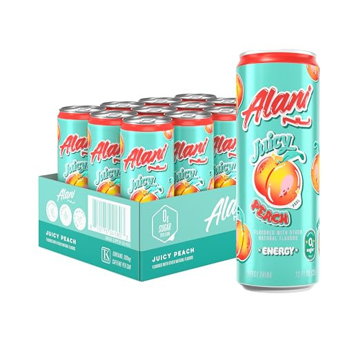 Alani Nu Juicy Peach Sugar Free Energy Drink (Pack of 12) | Amazon (US)