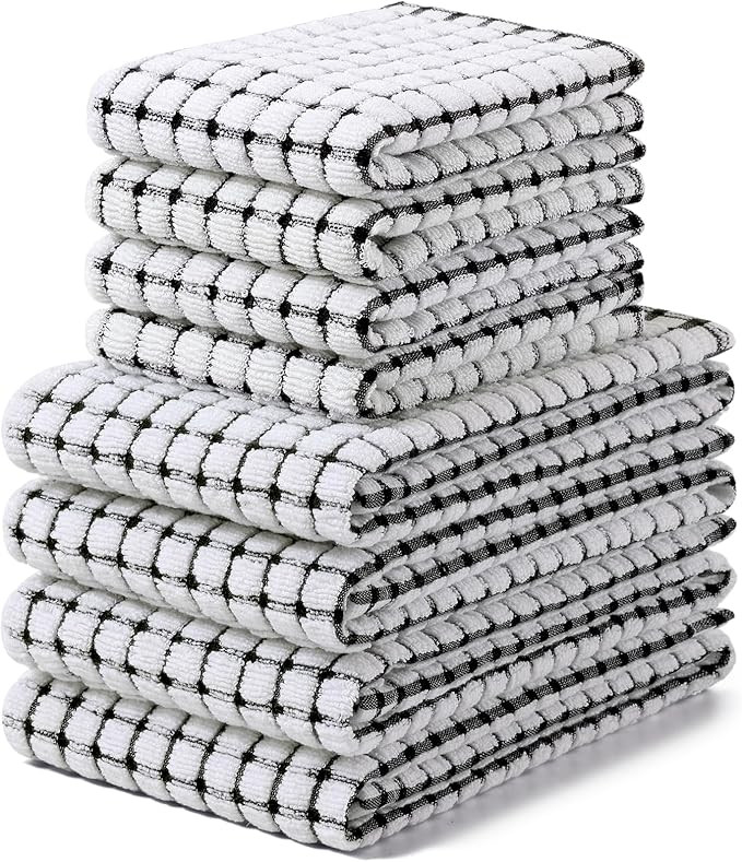 Homaxy Kitchen Towels and Dishcloths Set, 16 x 25 and 12 x 12 Inches, Set of 8 Cotton Terry Kitch... | Amazon (US)