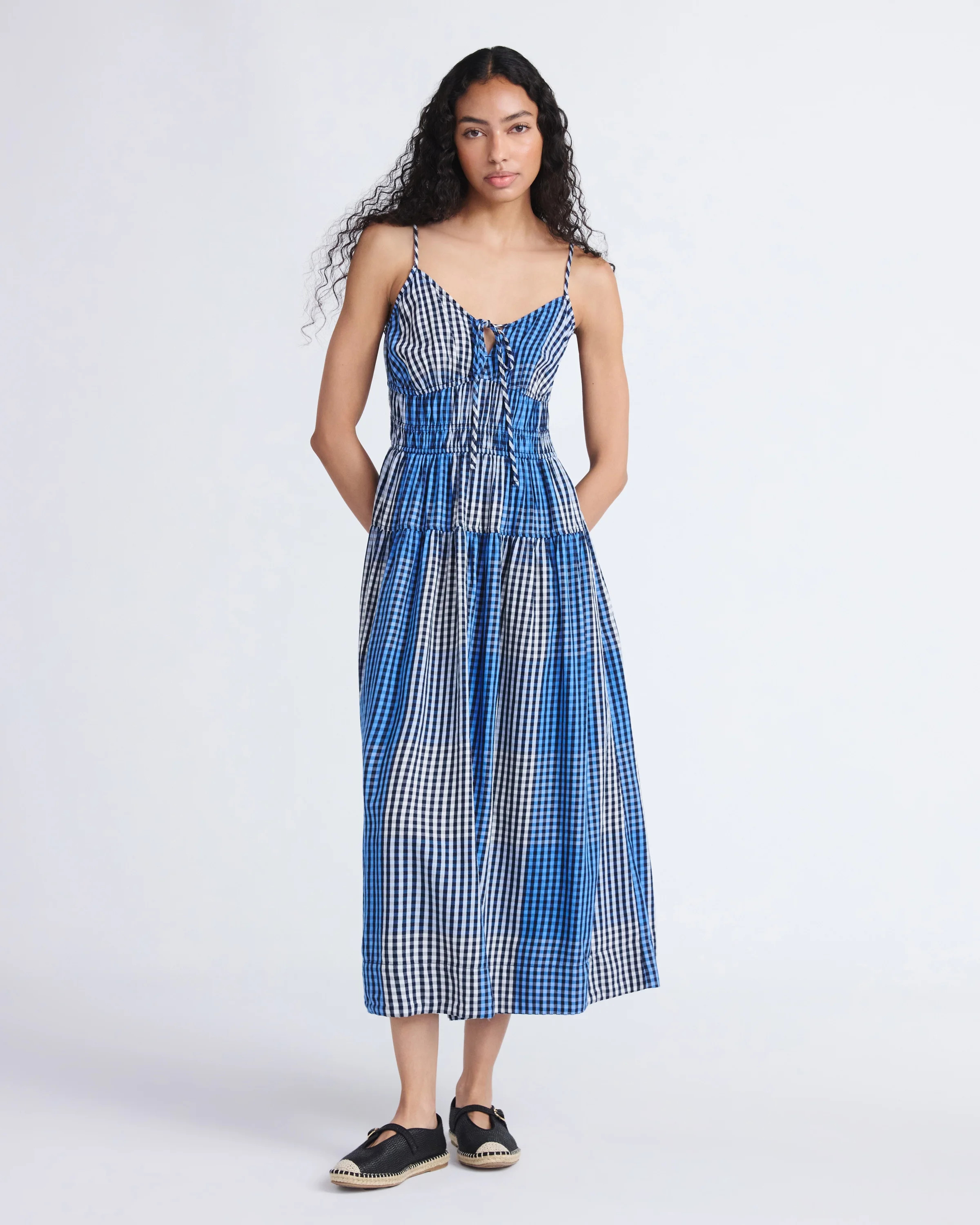 Free Assembly Women's and Women's Plus Smocked Cotton Maxi Dress, Sizes XS-4X | Walmart (US)