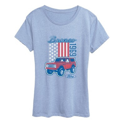 Women's Ford American Bronco 1969 Short Sleeve Graphic T-Shirt - Heather Chambray Blue - 4X | Target