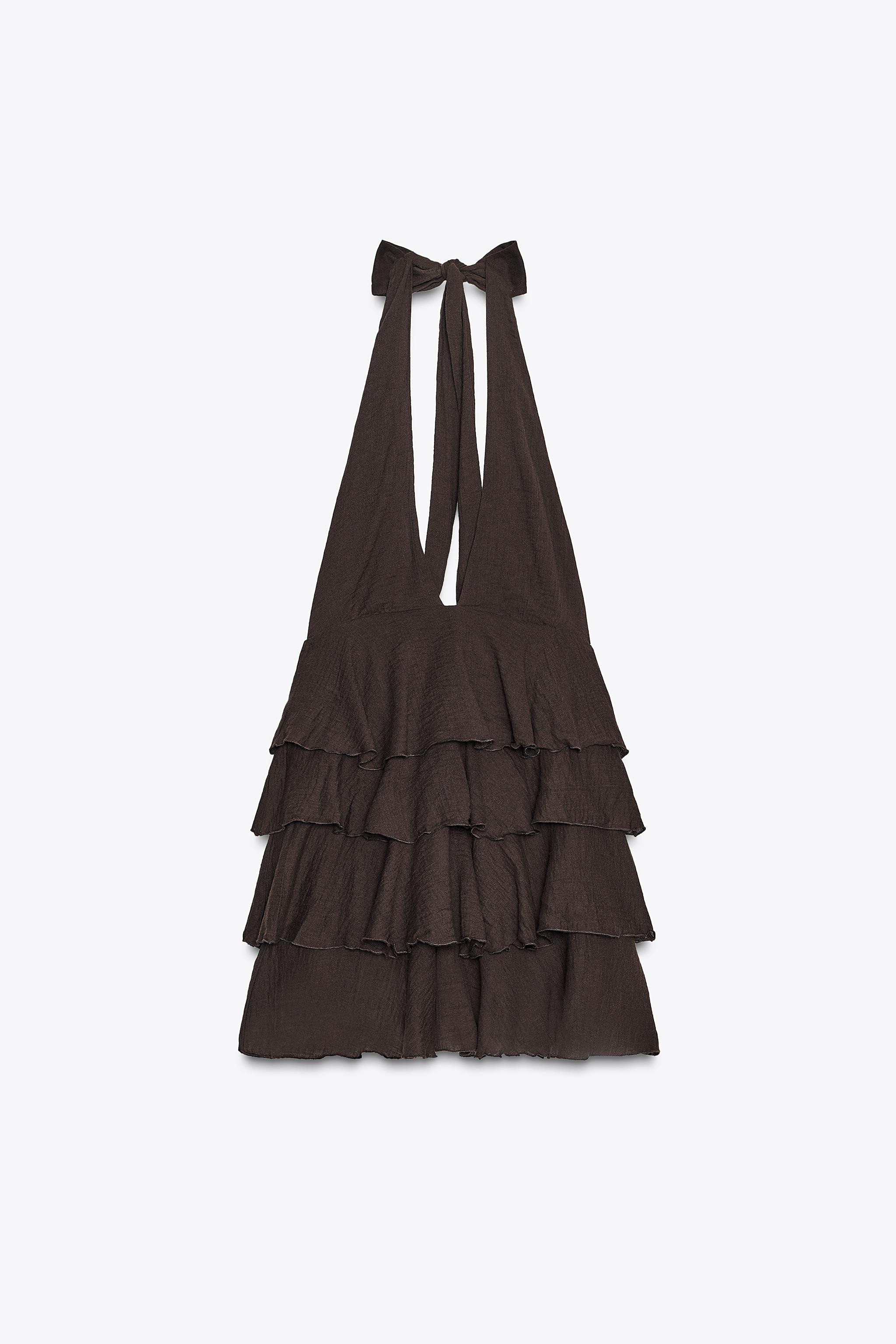 RUFFLED CHIFFON SHORT DRESS | Zara US