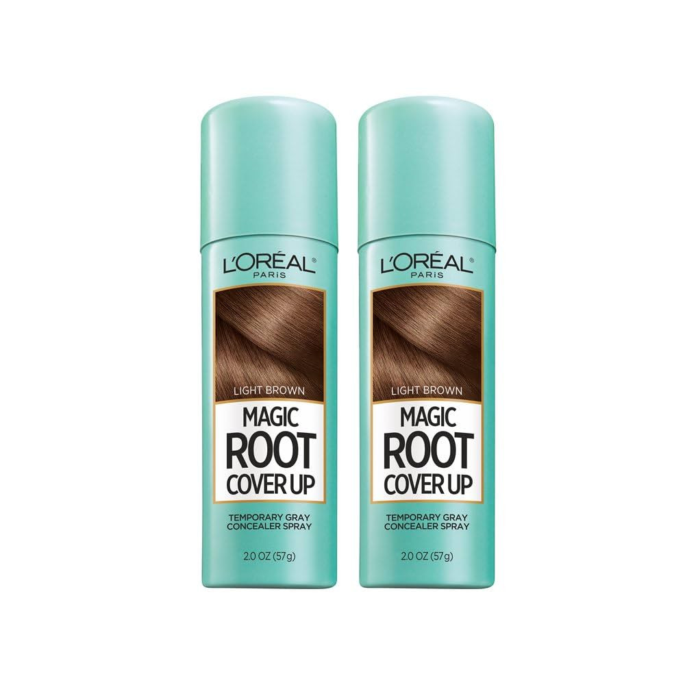 L'Oreal Paris Hair Color Root Cover Up Temporary Gray Concealer Spray Light Brown (Pack of 2) (Pa... | Amazon (US)