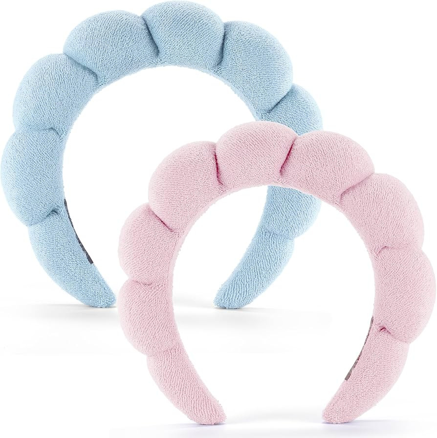 Spa Headbands for Face Washing, Facials, Masks & Skin Treatments, Set of 2, 100% Cotton Terry Clo... | Amazon (US)