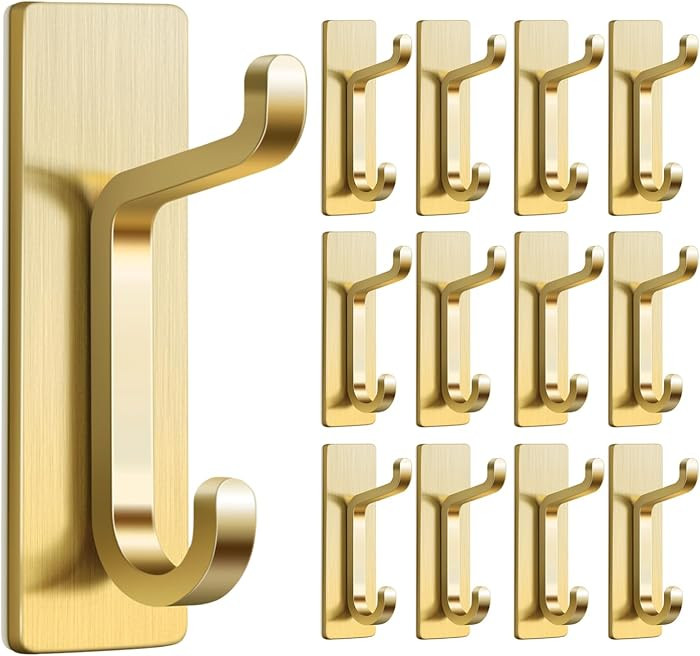 Self Adhesive Wall Hooks for Hanging: Extra Strong 13 LB, Hook for Coat, Towel in Bathrooms, Show... | Amazon (US)