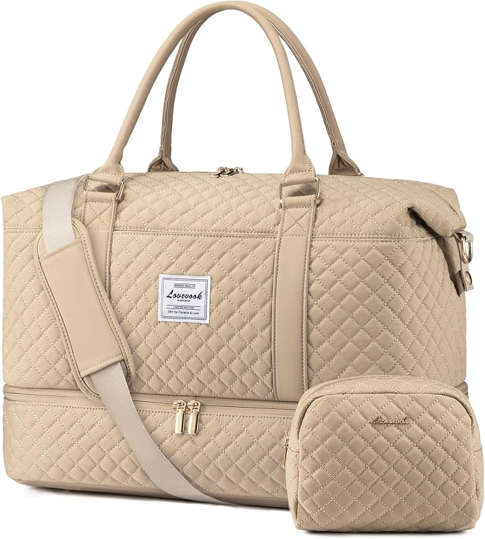 LOVEVOOK Travel Duffle Bag,Weekender Bags for Women with Shoe Compartment，Carry on Overnight Ba... | Amazon (US)