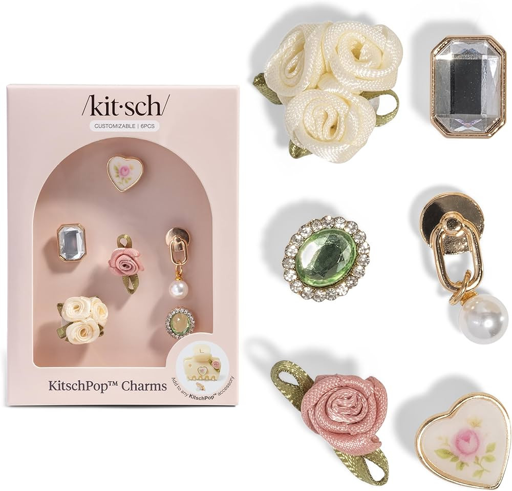 KitschPop™Charm Sets – Interchangeable Charms For Hair Clips, Hair Brushes | Durable Assorted... | Amazon (US)