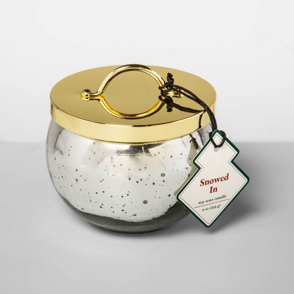 9oz Mercury Glass Ornament Jar Candle Snowed In - Opalhouse™ | Target
