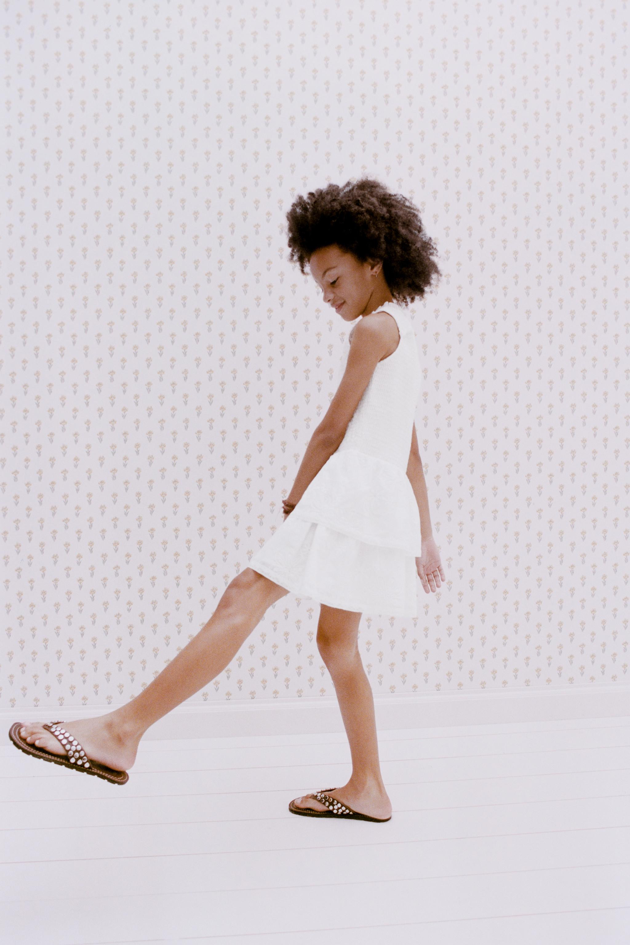 DRESS WITH RUFFLES AND EMBROIDERED FLOWERS | Zara UK