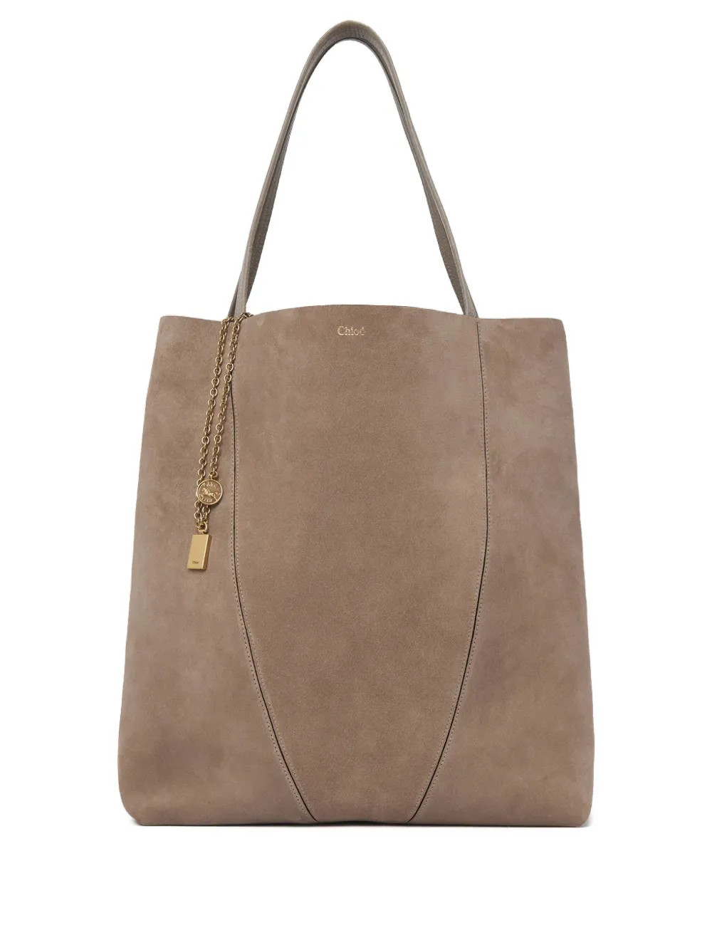 Chloé Large Spin chain-embellished Tote Bag | Brown | FARFETCH | Farfetch Global