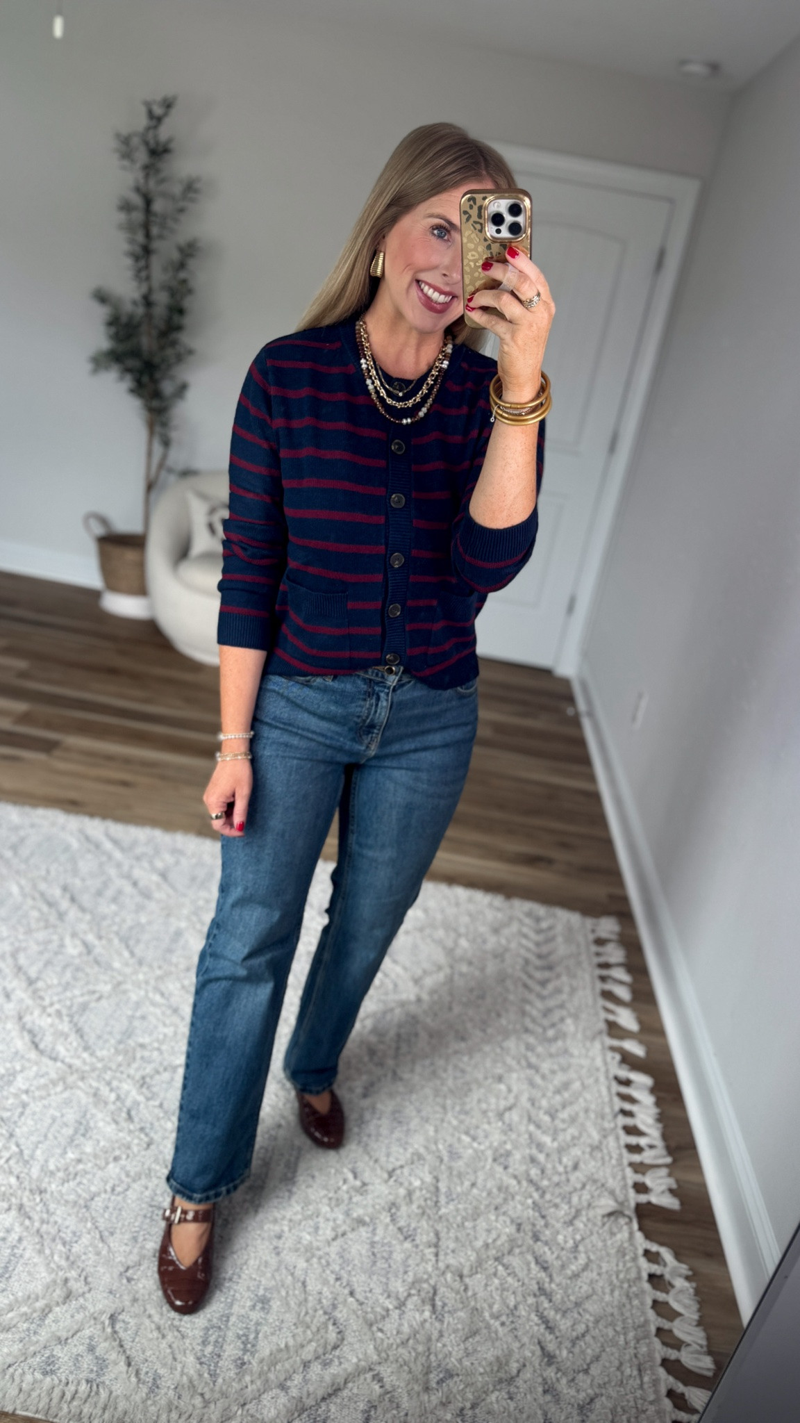 Weekend Walmart Wins try-on 
Striped cardigan- small
Stovepipe jeans- 6

#LTKootd