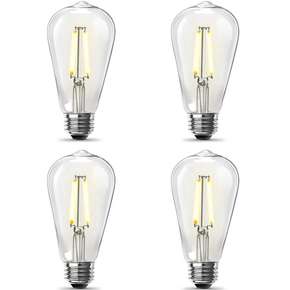 Feit Electric 60-Watt Equivalent ST19 Dimmable LED Clear Glass Vintage Edison Light Bulb With Str... | The Home Depot