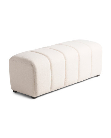 Fluted Upholstered Boucle Bench | TJ Maxx