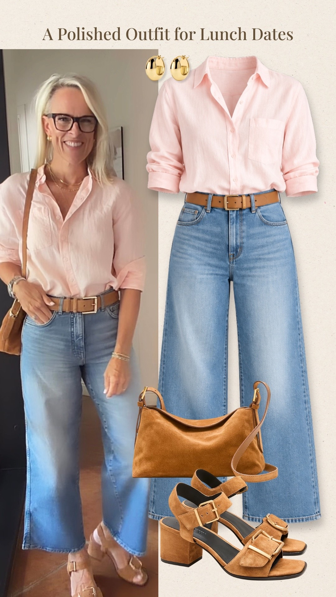 A soft pink button-down with classic denim is such an easy combination for lunch dates and casual days out. The jeans I’m wearing here are now limited in stock, so I’m linking similar wide-leg and straight-leg styles as well to give you a few options.

#LTKootd #LTKOver40 #LTKTravel