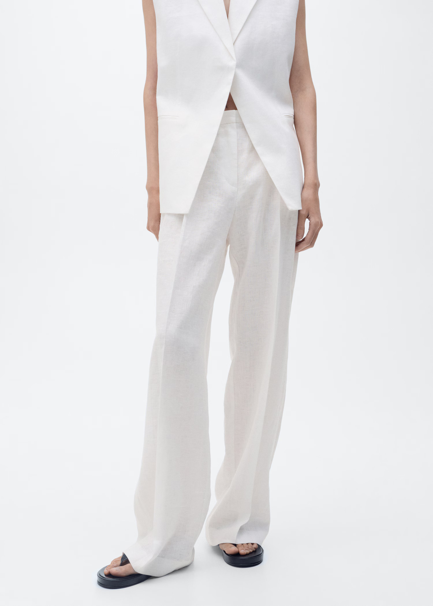 Straight-fit linen suit pants - Women | MANGO USA | Mango (US/MX/AU)