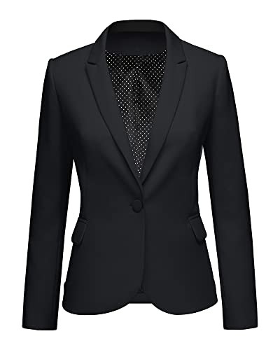 LookbookStore Womens Notched Lapel Pockets Button Work Office Blazer Jacket Suit | Amazon (US)