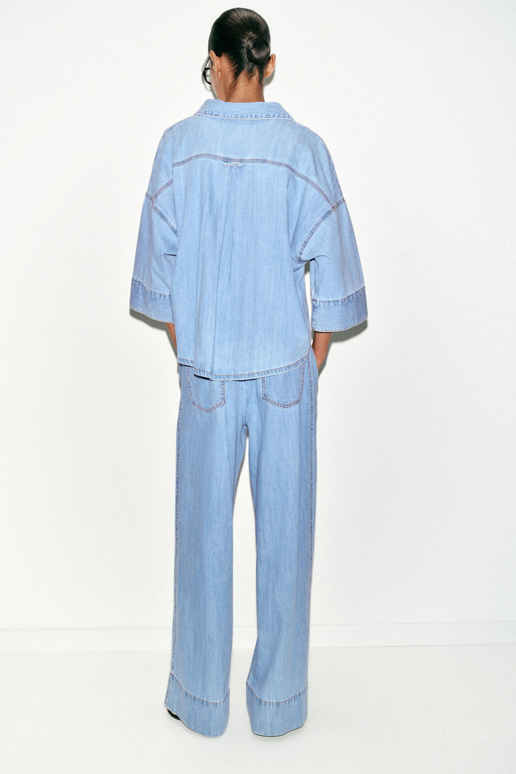 Z1975 MID-RISE WIDE LEG JEANS WITH DARTS | Zara US