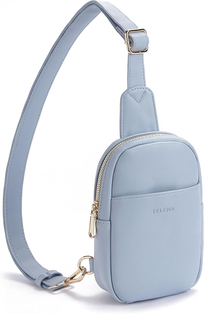 Telena Small Sling Bag for Women Leather Crossbody Fanny Packs Chest Bag for Women | Amazon (US)