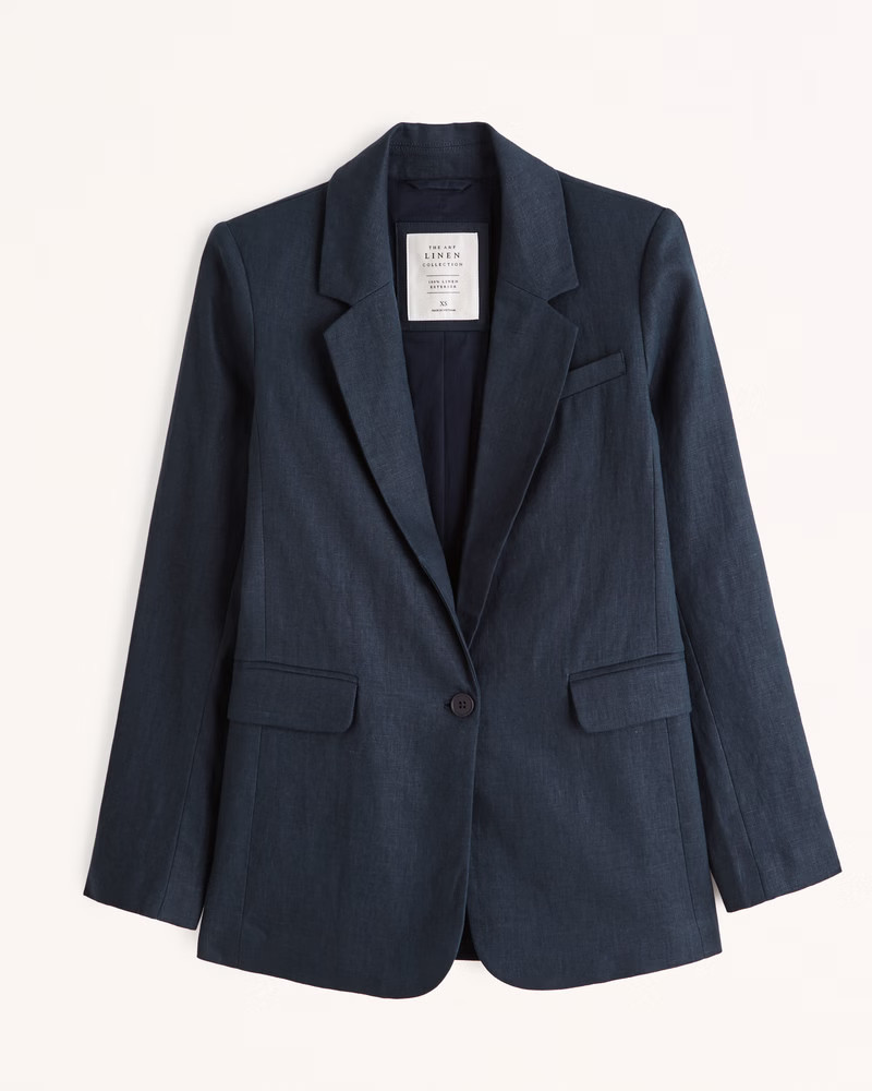 Premium Linen Blazer | Abercrombie & Fitch (US)