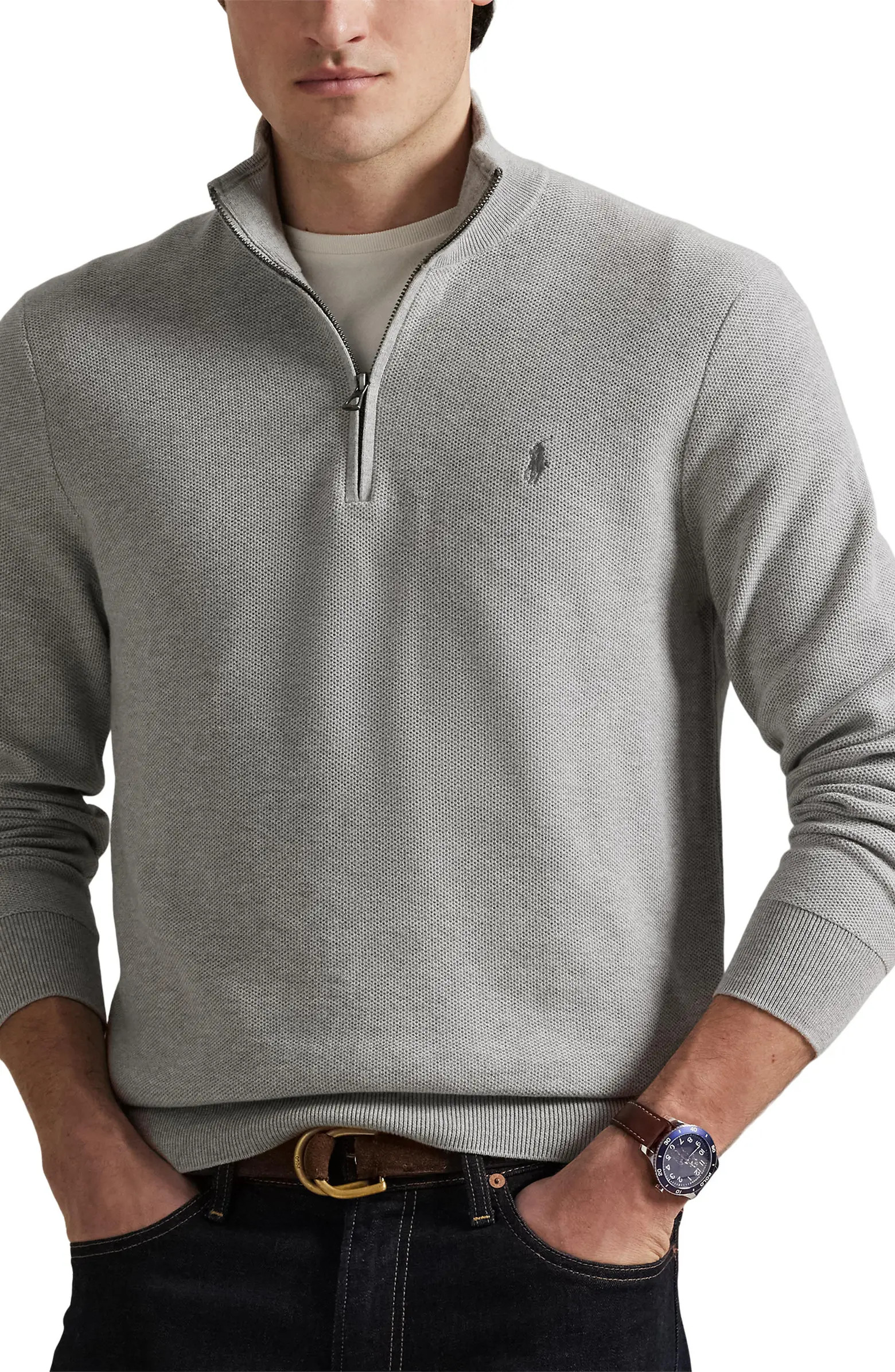 Mesh Knit Quarter-Zip Sweater | Nordstrom
