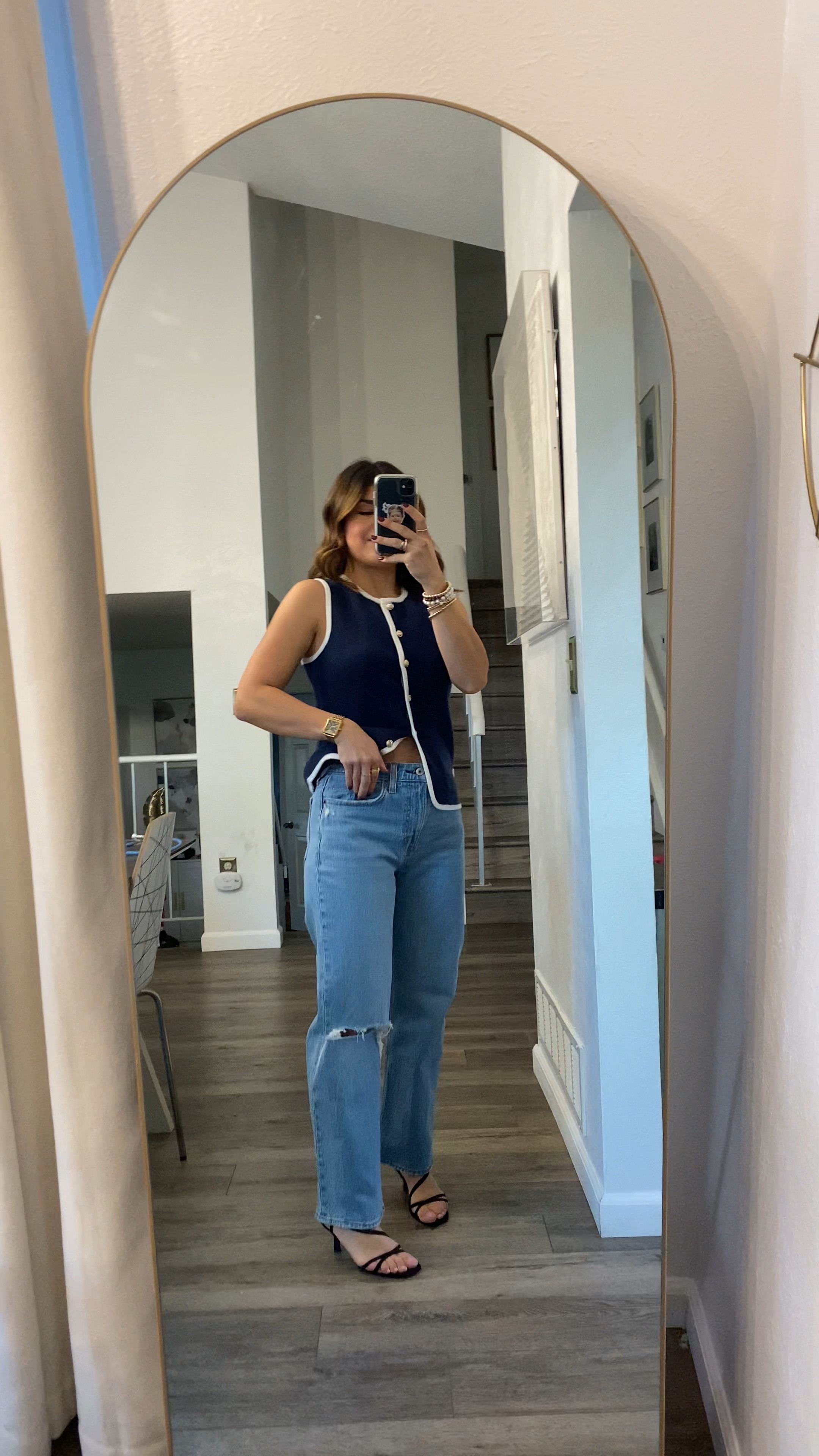 One of my current favorite top and jeans via Abercrombie!! 
Top size xs
Jeans size 25 short

#LTKSeasonal #LTKFindsUnder100 #LTKStyleTip