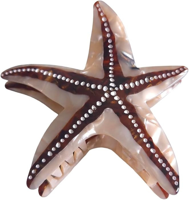Funny Big Starfish Hair Clip,Acetate Hair Clip,Big Claw Clip for Women,Brown, 1 Count (Pack of 1) | Amazon (US)