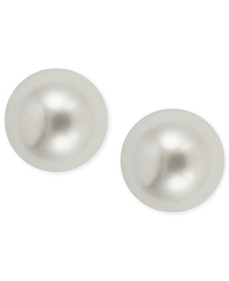 Gold-Tone Simulated Pearl Stud Earrings | Macys (US)