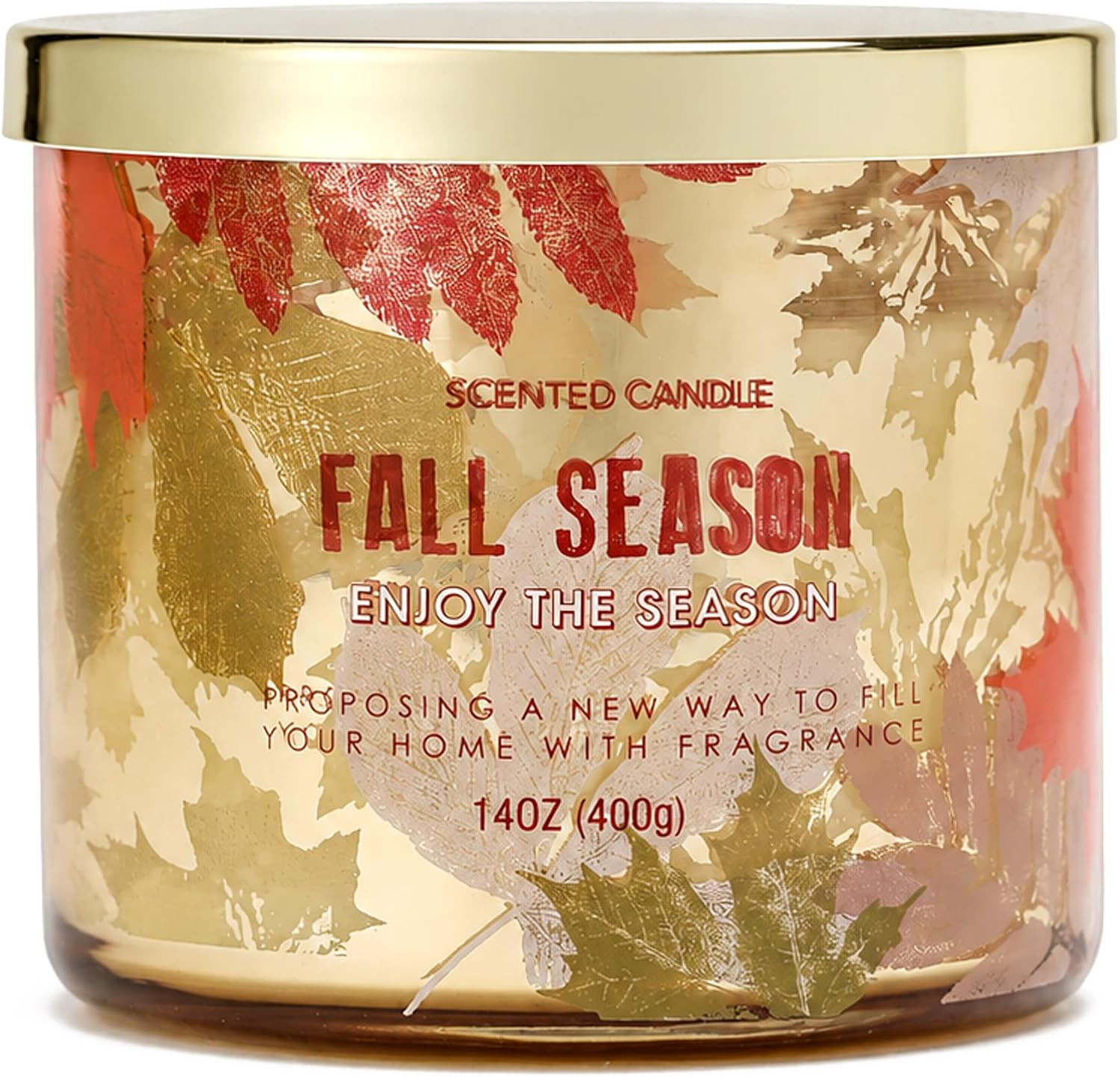 Fall Candle,Autumn Leaves Scented Candle,Large 3 Wicks,Fall Gift Decor,14oz | Amazon (US)