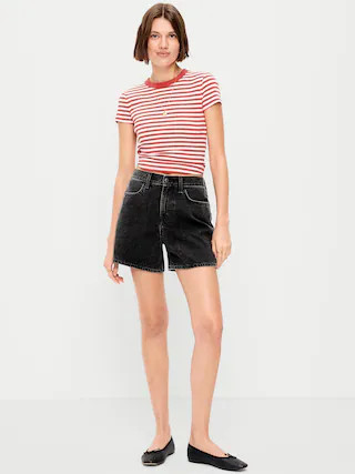 High-Waisted Wow Baggy Jean Shorts -- 5-inch inseam | Old Navy (US)