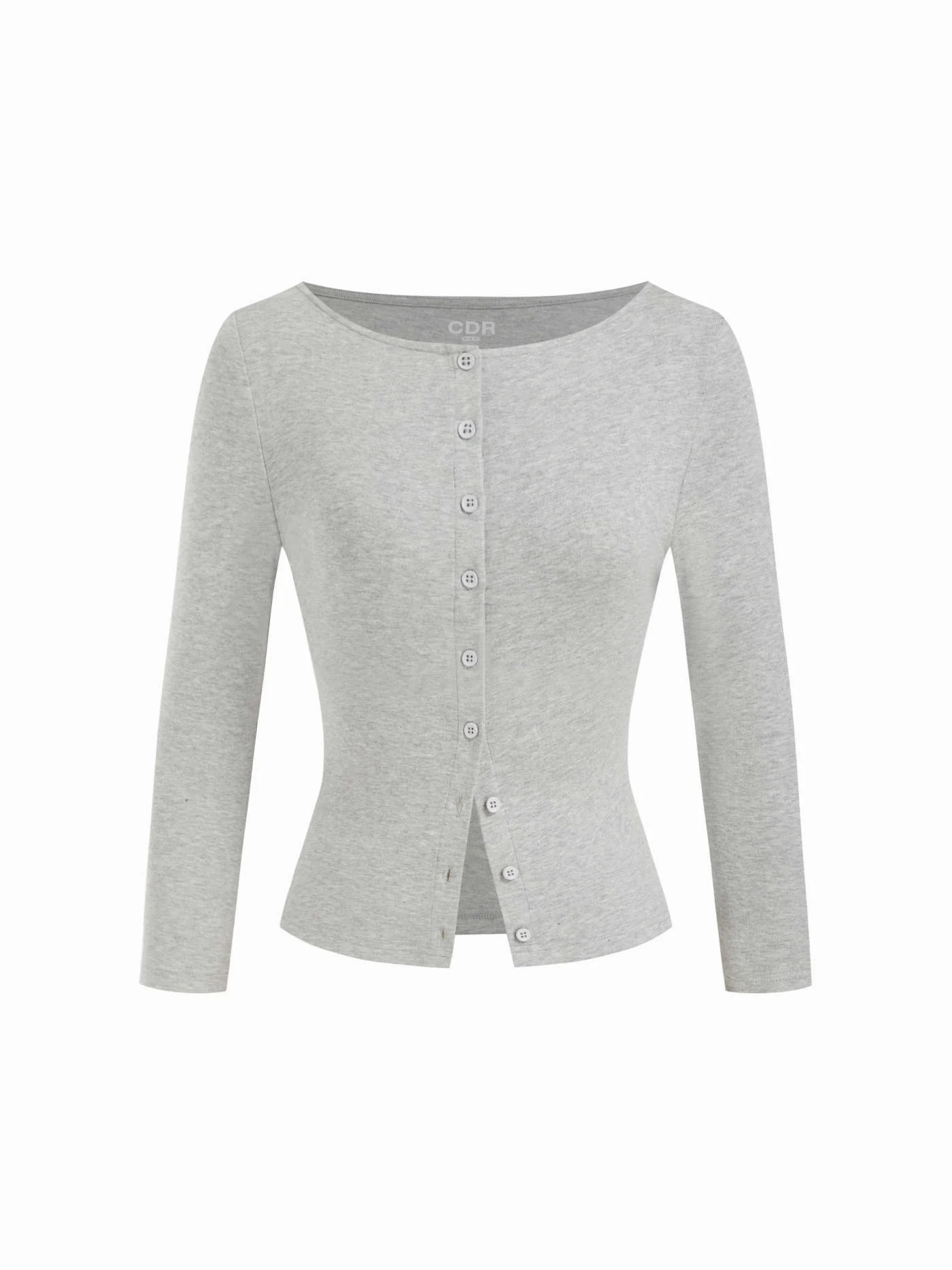 Cotton-blend Textured Boat Neck Puff Sleeve Button Through Peplum Blouse CA$36.00Hot | Cider