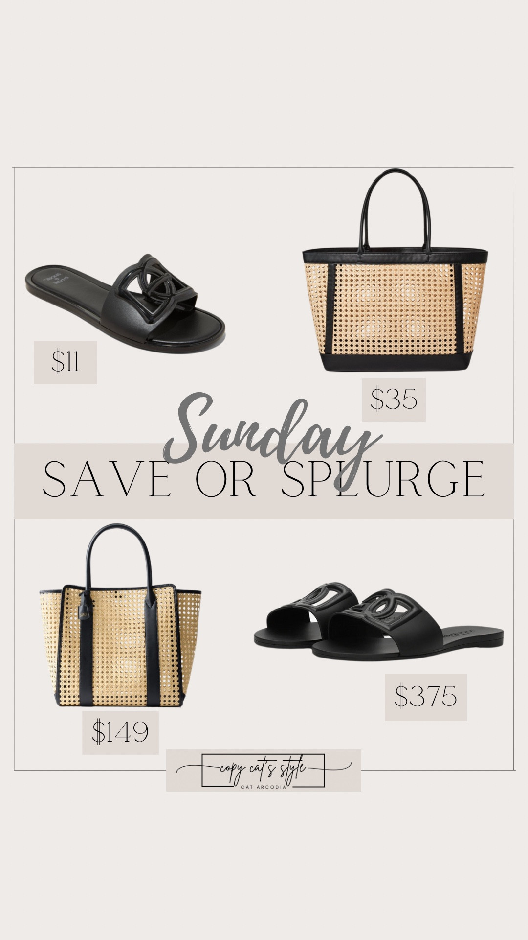 Save or splurge on Gucci sandals. Look for less stylish beach bag from Target. 

#LTKStyleTip #LTKSwim #LTKFindsUnder50