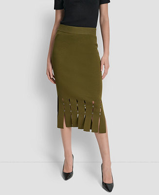 Women's Grommet Detail Sweater Pencil Midi Skirt | Macy's