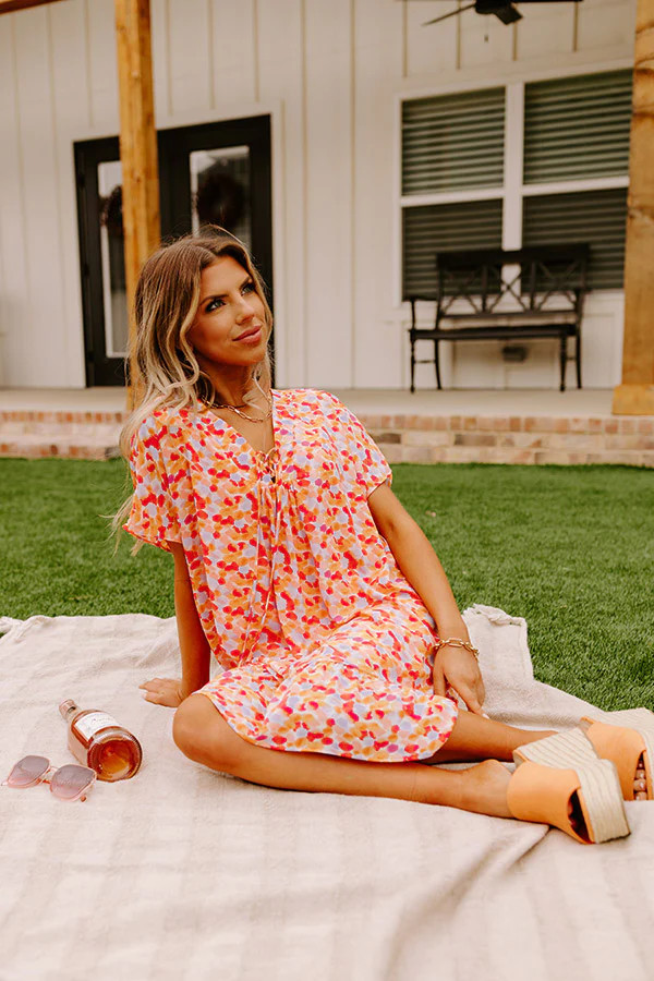 Malibu Villa Shift Dress in Peach | Impressions Online Boutique