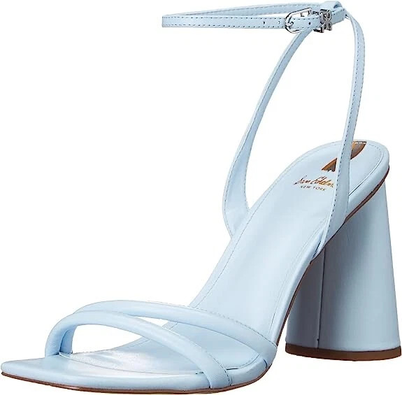 Sam Edelman Kia Riveria Blue Squared Toe Ankle Strap Block Heeled Sandals sz 10  | eBay | eBay US