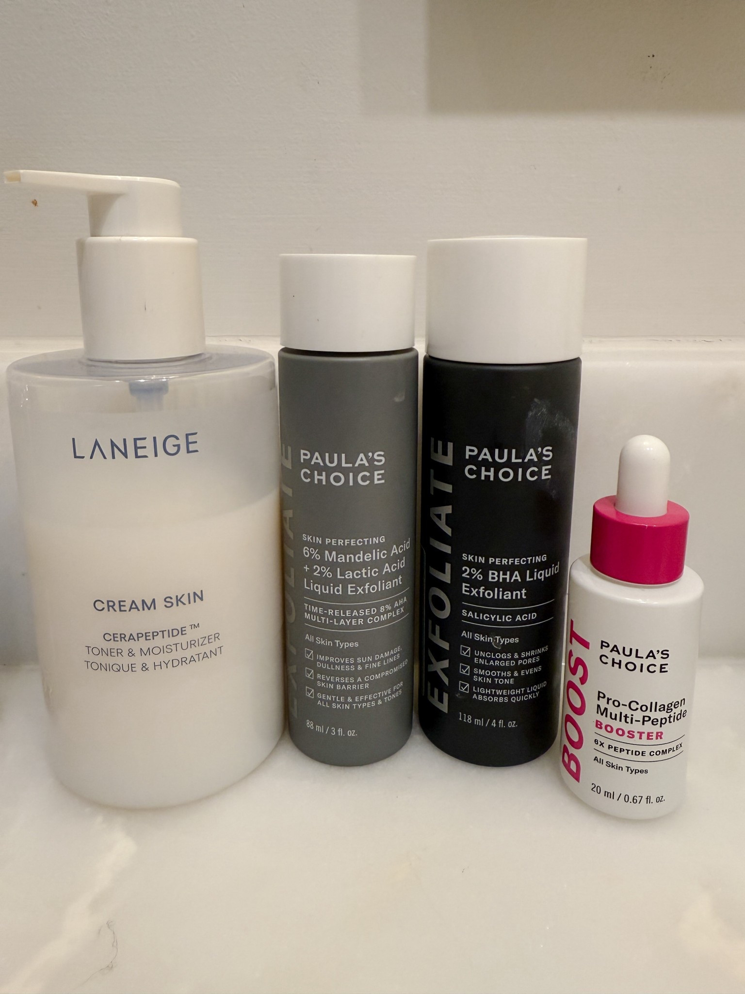 Sharing a few of my favorite skincare products. 

Use these AM + PM (Laneige first) and finish with the Peptide Boost.
Exfoliates + cleans for that “glass skin” look!

#LTKSaleAlert #LTKBeauty #LTKFindsUnder100