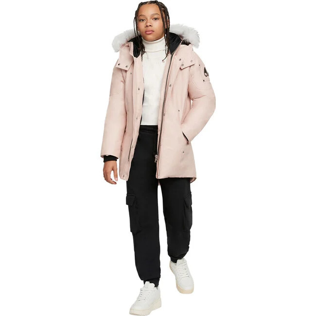 Moose Knuckles | Unisex Parka Jacket w/ Shearling Hood, (Pink, Size X-Small) | Maisonette | Maisonette